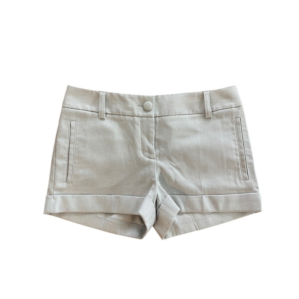 Express‎ Light Gray Silver Sparkly Festival Shorts 00 NWT